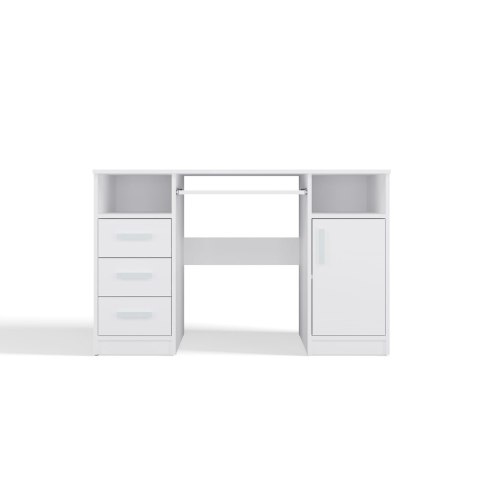 BIURKO DELTA BIAŁE 120 Cm 3 Szuflady Szafka Półki Do Biura Pokoju Na Laptop