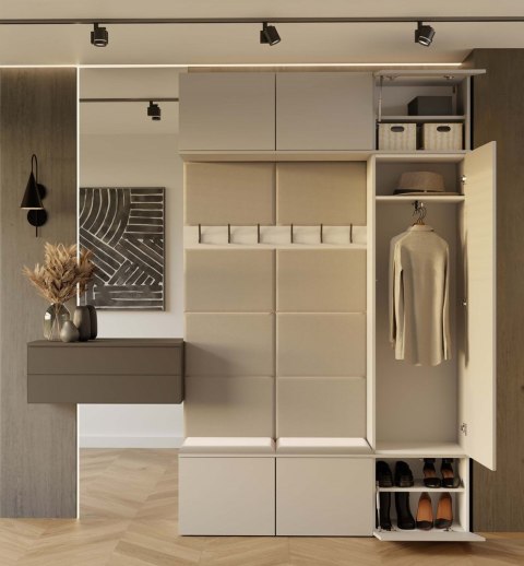 Garderoba HAGA III 1Sz2W KASZMIR BEŻ Szafa + 2x Wieszak