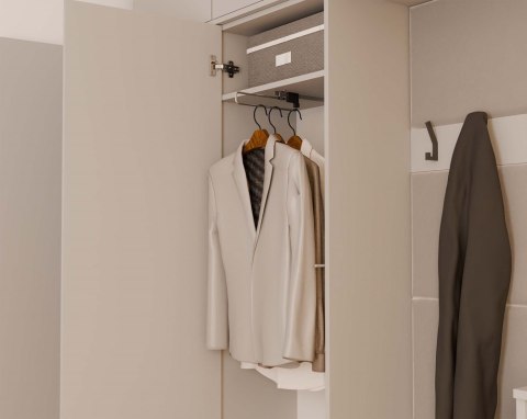 Garderoba HAGA III 1Sz2W KASZMIR BEŻ Szafa + 2x Wieszak