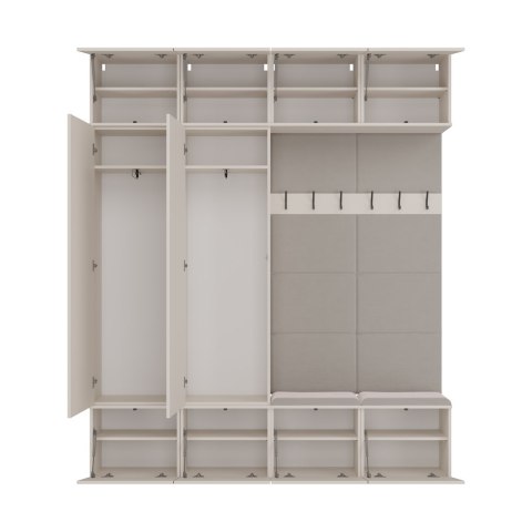 Garderoba HAGA IV 2Sz2W KASZMIR BEŻ 2x Szafa + 2x Wieszak