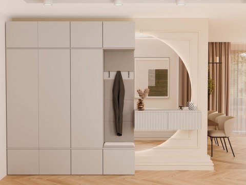 Garderoba HAGA IV 3Sz1W KASZMIR BEŻ 3x Szafa + Wieszak