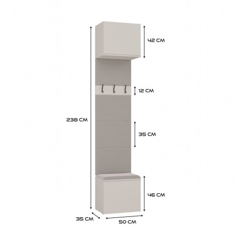 Garderoba Podwójny Wieszak HAGA II 2W KASZMIR BEŻ