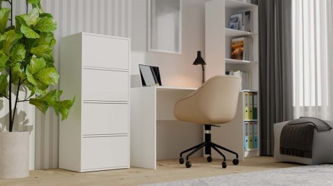 Komoda ALMA BIAŁA Szafka 4 Drzwi 4 Półki