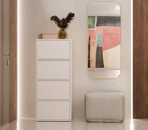 Komoda ALMA BIAŁA Szafka 4 Drzwi 4 Półki