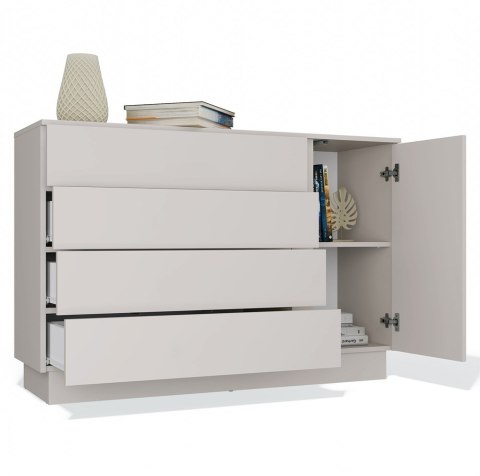 Komoda AMBER 1D4S Szafka 1 Drzwi 4 Szuflady Do Sypialni Salonu KASZMIR Beż