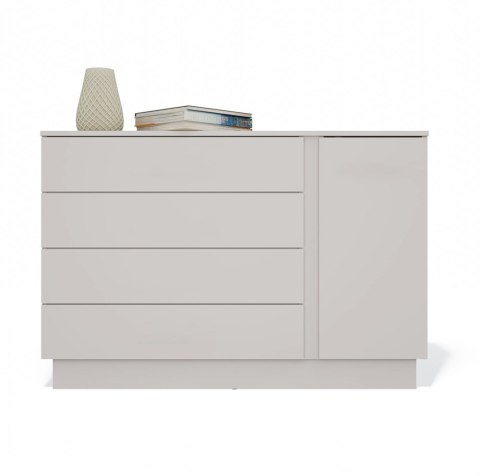 Komoda AMBER 1D4S Szafka 1 Drzwi 4 Szuflady Do Sypialni Salonu KASZMIR Beż