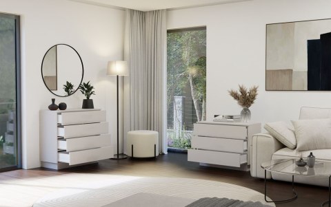 Komoda AMBER 3S Szafka 3 Szuflady Do Sypialni Salonu KASZMIR Beż