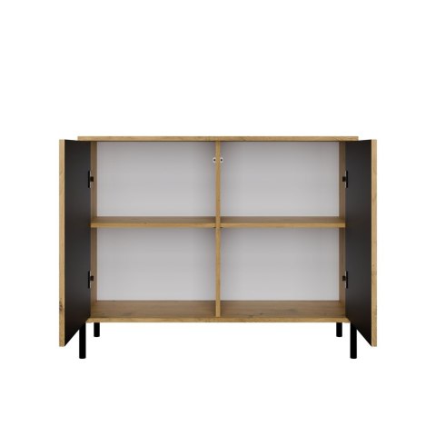 Komoda KAMARO 2D SLIM DĄB ARTISAN Lamele Front Ryflowany