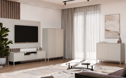 Komoda KAMARO 2D SLIM KASZMIR Lamele Front Ryflowany