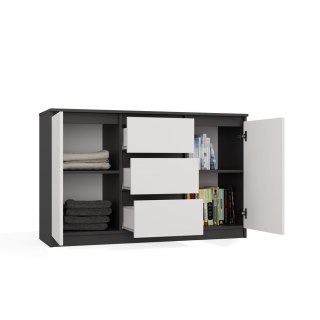 Komoda Malwa 2D3S ANTRACYT BIAŁY