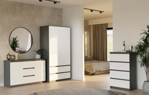 Komoda Malwa 2D3S ANTRACYT BIAŁY