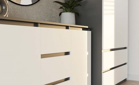 Komoda Malwa 2D3S ANTRACYT BIAŁY