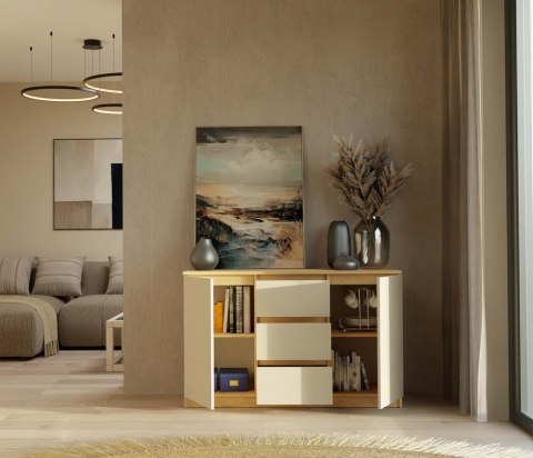 Komoda Malwa 2D3S DĄB ARTISAN KASZMIR BEŻ