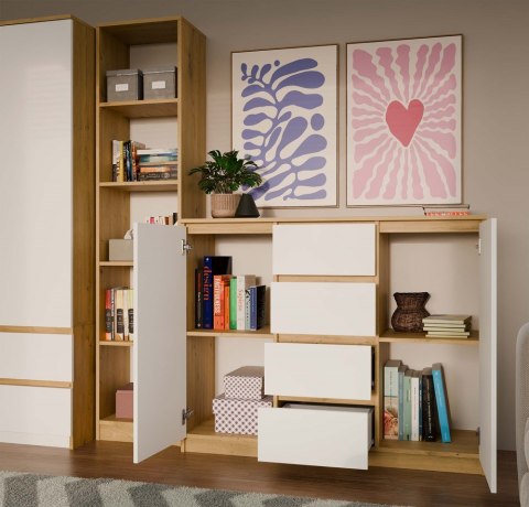 Komoda Malwa 2D4S 120 DĄB ARTISAN BIEL