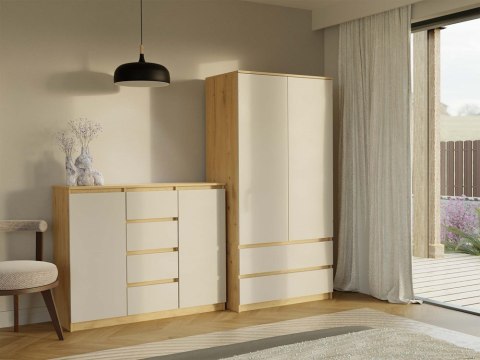 Komoda Malwa 2D4S 120 DĄB ARTISAN KASZMIR BEŻ
