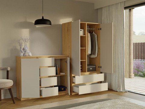 Komoda Malwa 2D4S 120 DĄB ARTISAN KASZMIR BEŻ