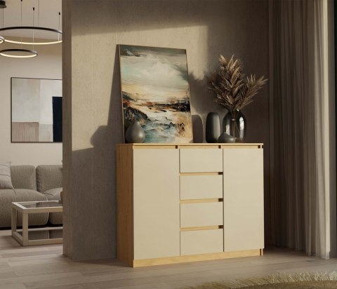 Komoda Malwa 2D4S 120 DĄB ARTISAN KASZMIR BEŻ
