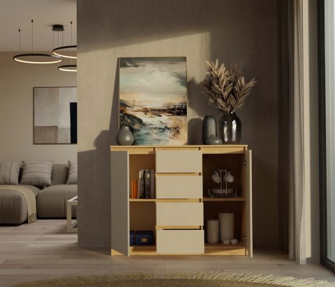 Komoda Malwa 2D4S 120 DĄB ARTISAN KASZMIR BEŻ