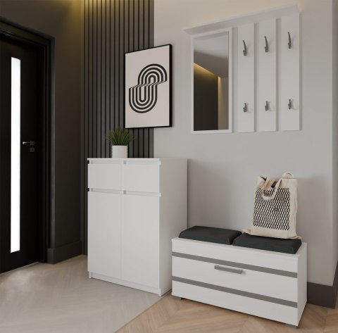 Komoda Malwa 2DD2S Szafka 2 Drzwi 2 Szuflady Do Salonu BIAŁY