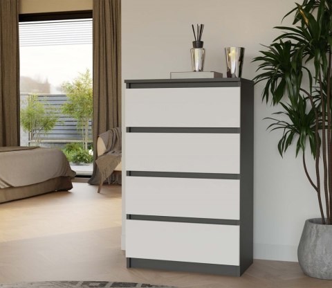 Komoda Malwa M4 ANTRACYT BIAŁY