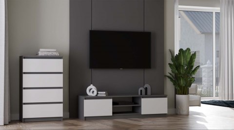 Komoda Malwa M4 ANTRACYT BIAŁY