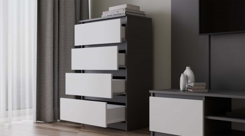 Komoda Malwa M4 ANTRACYT BIAŁY