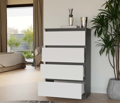 Komoda Malwa M4 ANTRACYT BIAŁY