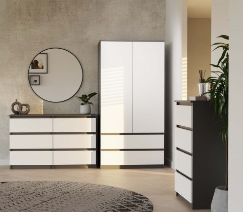 Komoda Malwa M6 120 ANTRACYT / BIAŁY