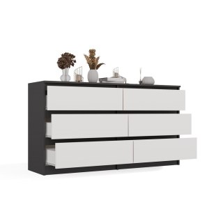 Komoda Malwa M6 140 ANTRACYT / BIAŁY