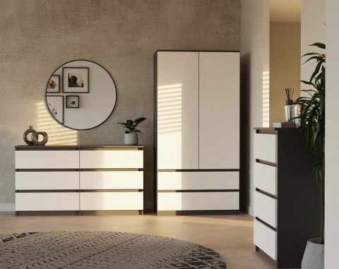 Komoda Malwa M6 140 ANTRACYT / BIAŁY