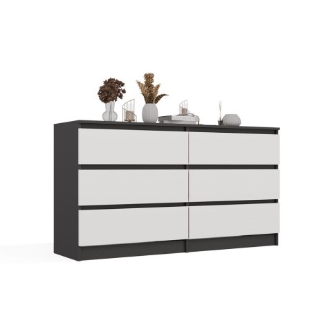 Komoda Malwa M6 140 ANTRACYT / BIAŁY
