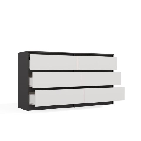 Komoda Malwa M6 140 ANTRACYT / BIAŁY