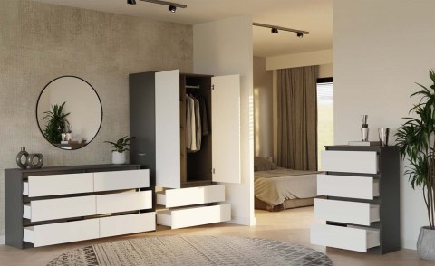 Komoda Malwa M6 140 ANTRACYT / BIAŁY