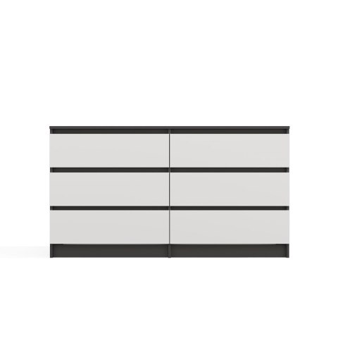 Komoda Malwa M6 140 ANTRACYT / BIAŁY