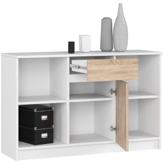 KOMODA B-17 120 cm 1 SZUFLADA 1 DRZWI PK BIAŁA / SONOMA