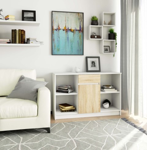 KOMODA B-17 120 cm 1 SZUFLADA 1 DRZWI PK BIAŁA / SONOMA