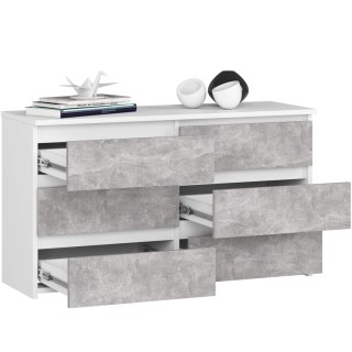 KOMODA CL100 6SZ PK BIAŁA / BETON