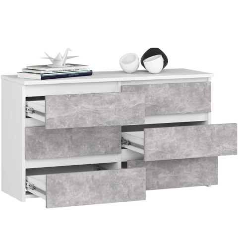 KOMODA CL100 6SZ PK BIAŁA / BETON