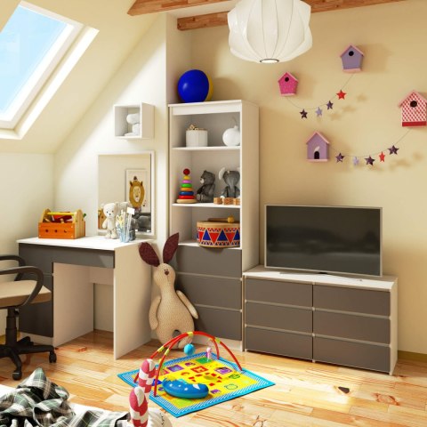 KOMODA CL100 6SZ PK BIAŁA / SZARA