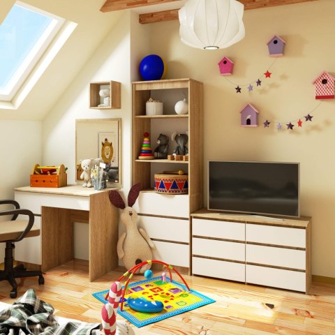 KOMODA CL100 6SZ PK DĄB SONOMA / BIAŁA