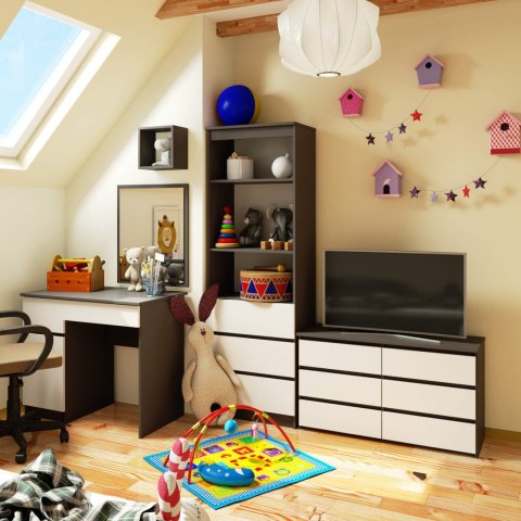 KOMODA CL100 6SZ PK SZARA / BIAŁA