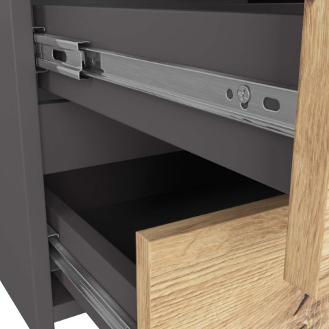 KOMODA CL100 6SZ PK SZARA / DĄB ARTISAN