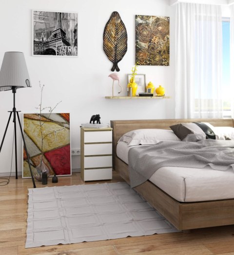 KOMODA CL4 PK DĄB ARTISAN / BIAŁA