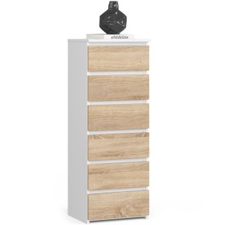 KOMODA CL6 PK BIAŁA / DĄB SONOMA