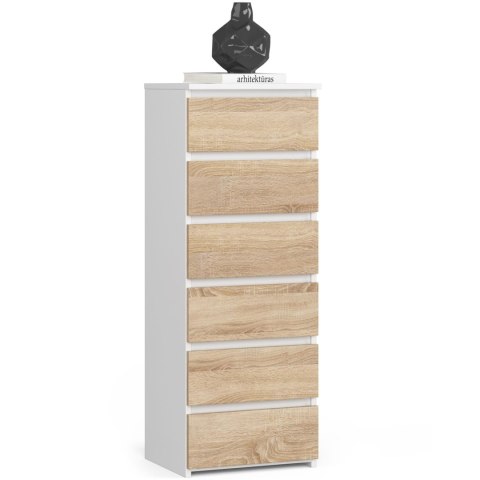 KOMODA CL6 PK BIAŁA / DĄB SONOMA