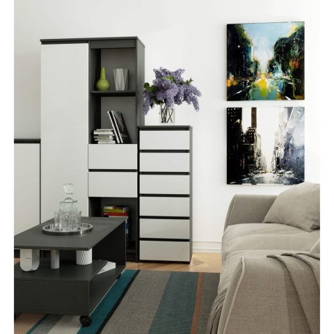 KOMODA CL6 PK GRAFIT SZARY / BIAŁA