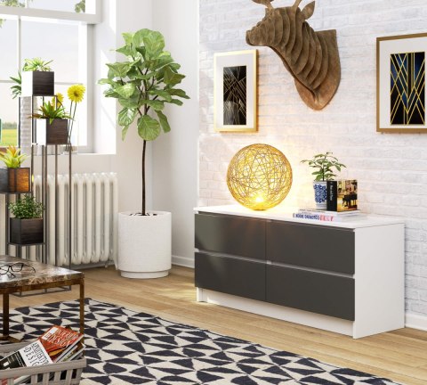 KOMODA K120 4SZ CLP PK BIAŁY / SZARY