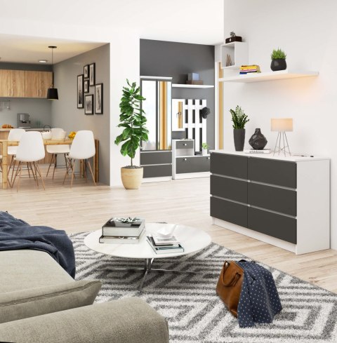 KOMODA K120 6SZ CLP PK BIAŁA / SZARY