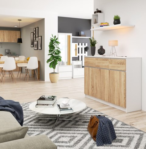 KOMODA K140 3D 3SZ CLP PK BIAŁA / SONOMA