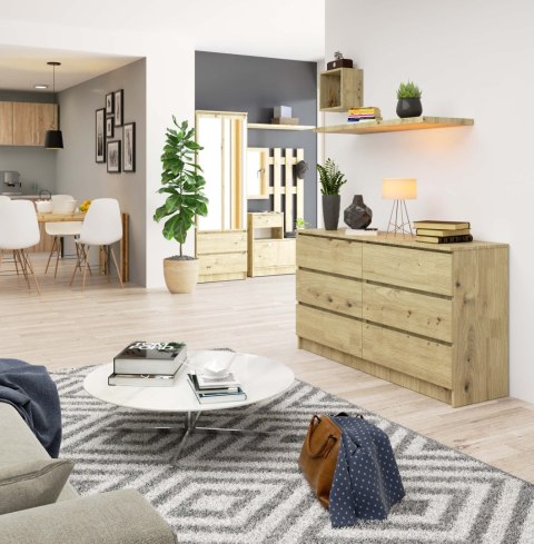 KOMODA K140 6SZ CLP DĄB ARTISAN